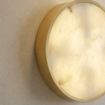 Luna Disc Oversized Flush Alabaster Wall Sconce
