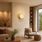 Luna Disc Oversized Flush Alabaster Wall Sconce