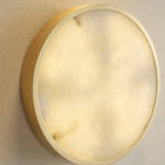 Luna Disc Oversized Flush Alabaster Wall Sconce