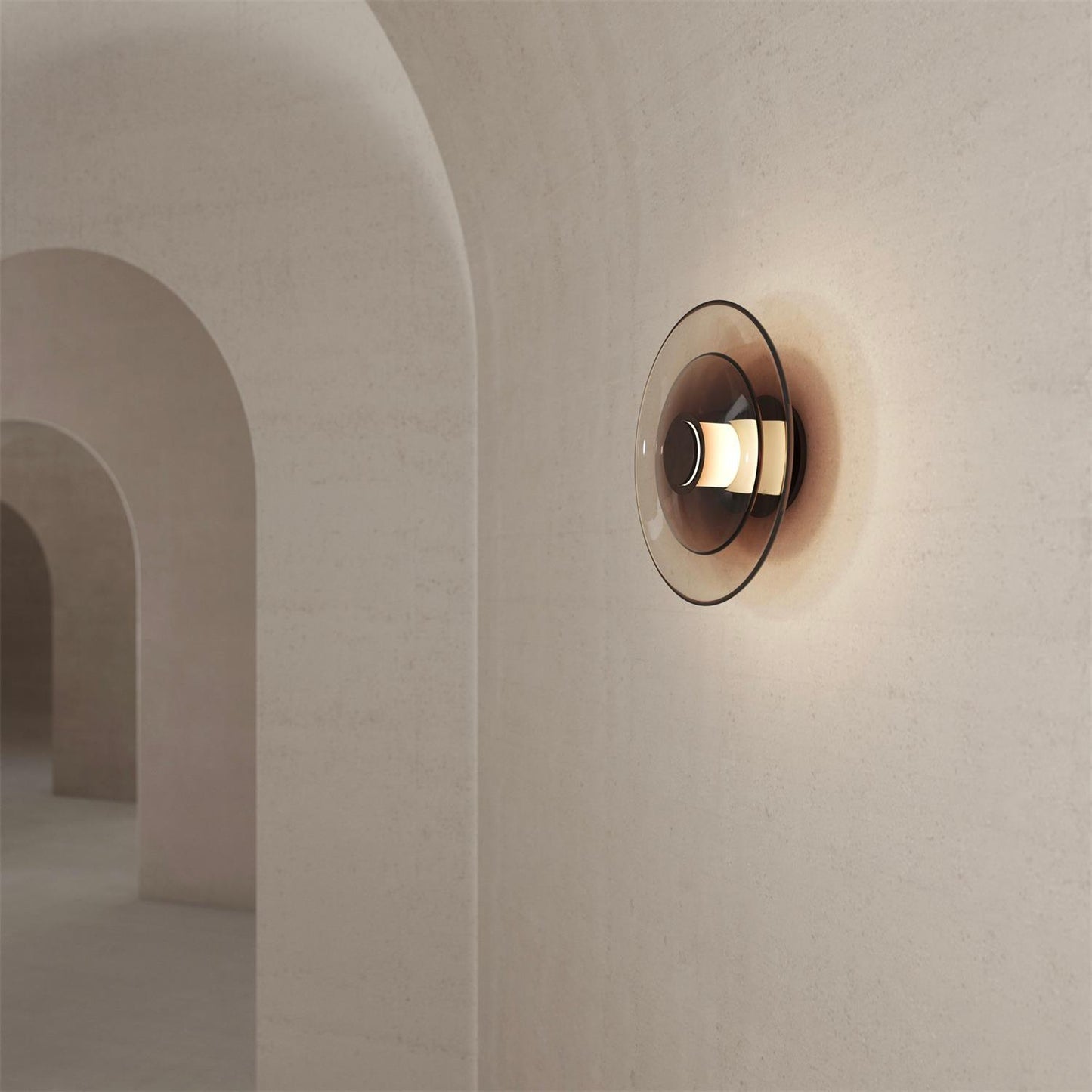 Luna A Disc Wall Sconce with Gold or Black Finish