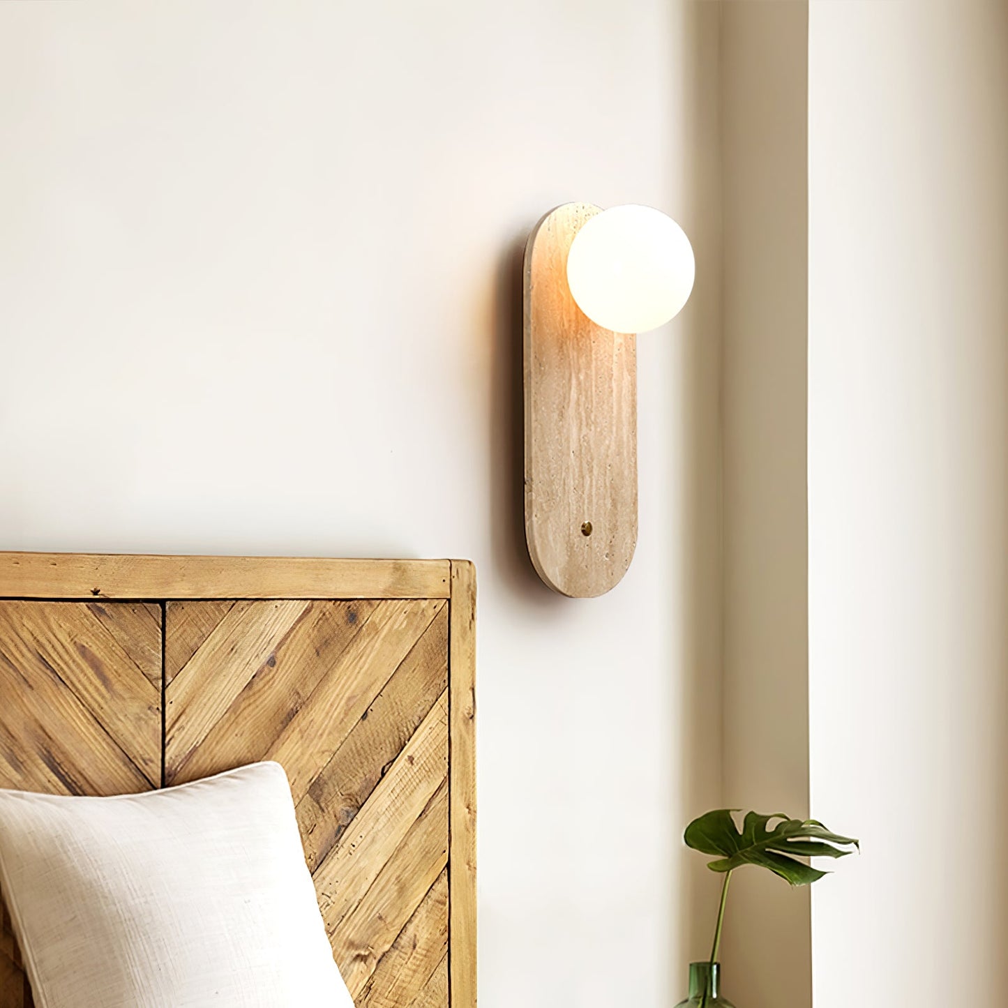 Luna Travertine Wall Sconce - YIOSI