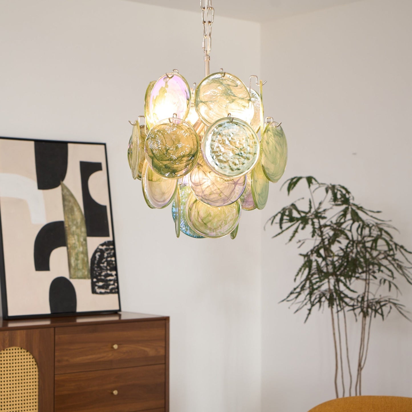 Lunaria Disc Murano Chandelier - YIOSI