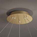 Luxurious Gold Circle Crystal Chandelier with LED Warm Light