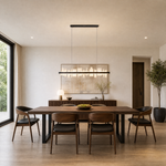 Lyra Glass Linear Chandelier 43"