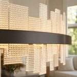 Lyra Glass Linear Chandelier 43"