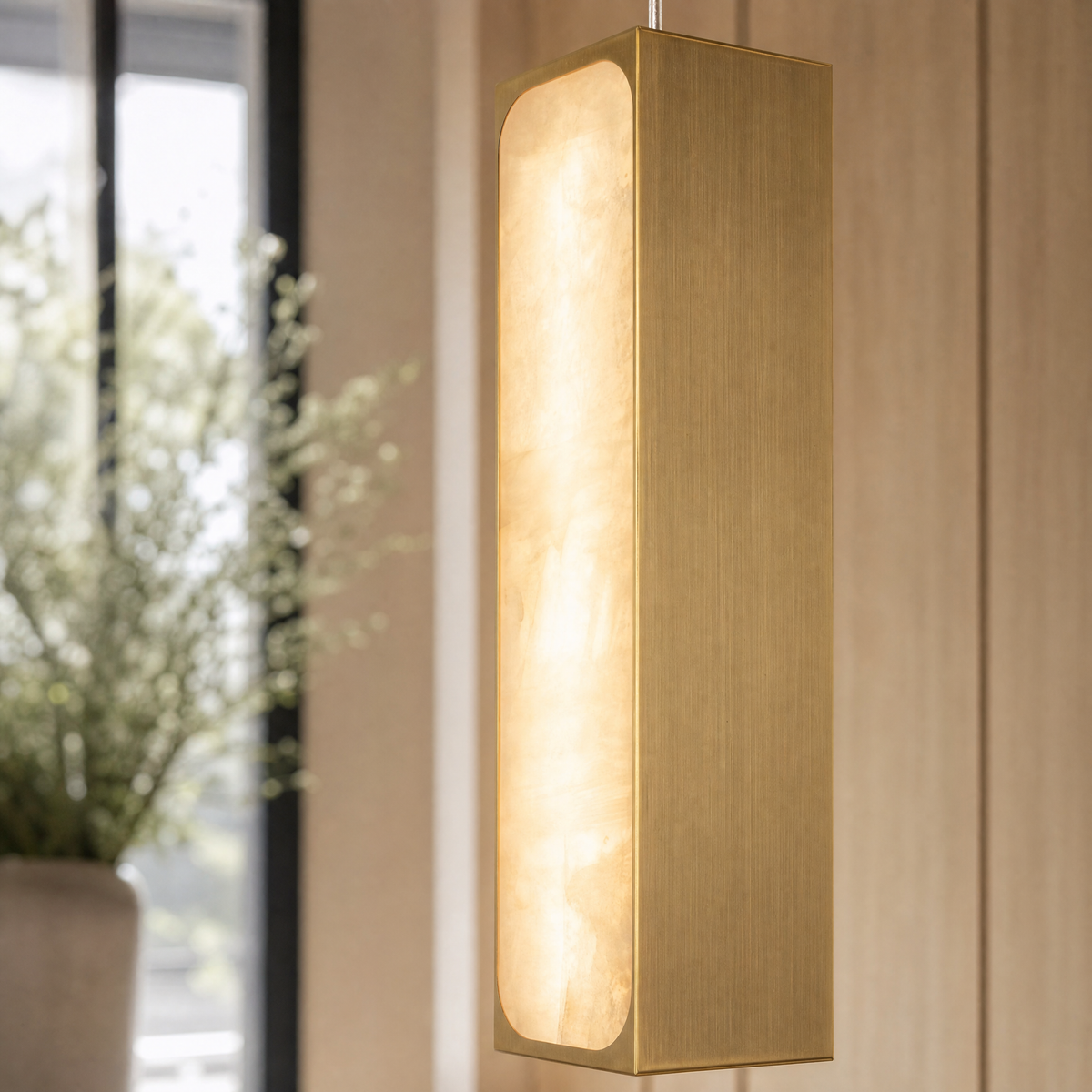 Mabel Brass Alabaster Pendant Light