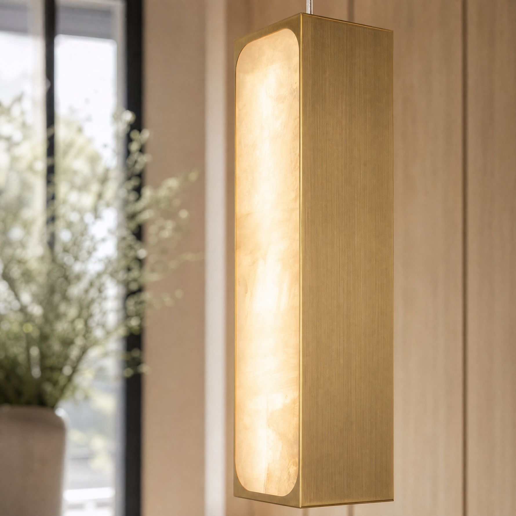 Mabel Brass Alabaster Pendant Light