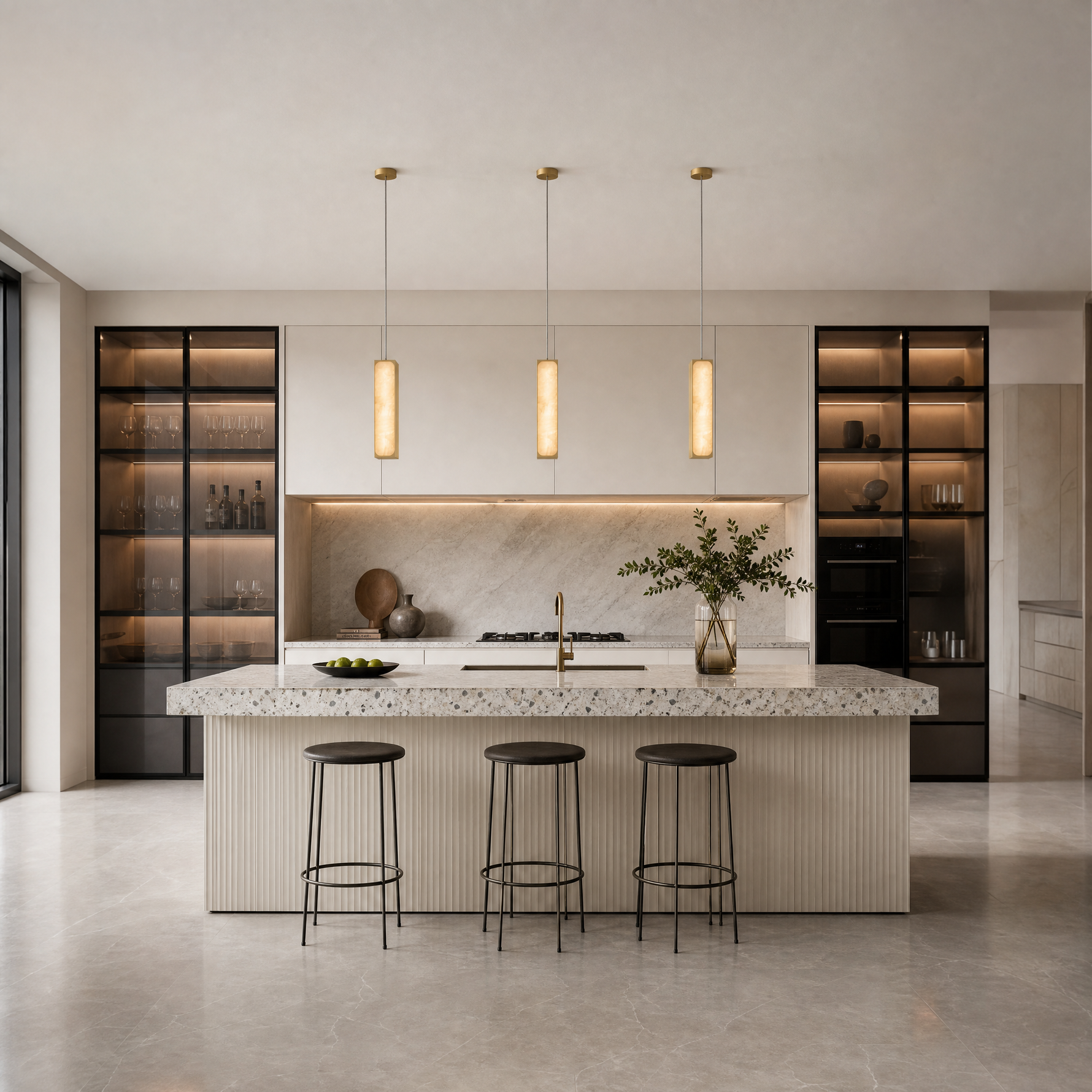 Mabel Brass Alabaster Pendant Light