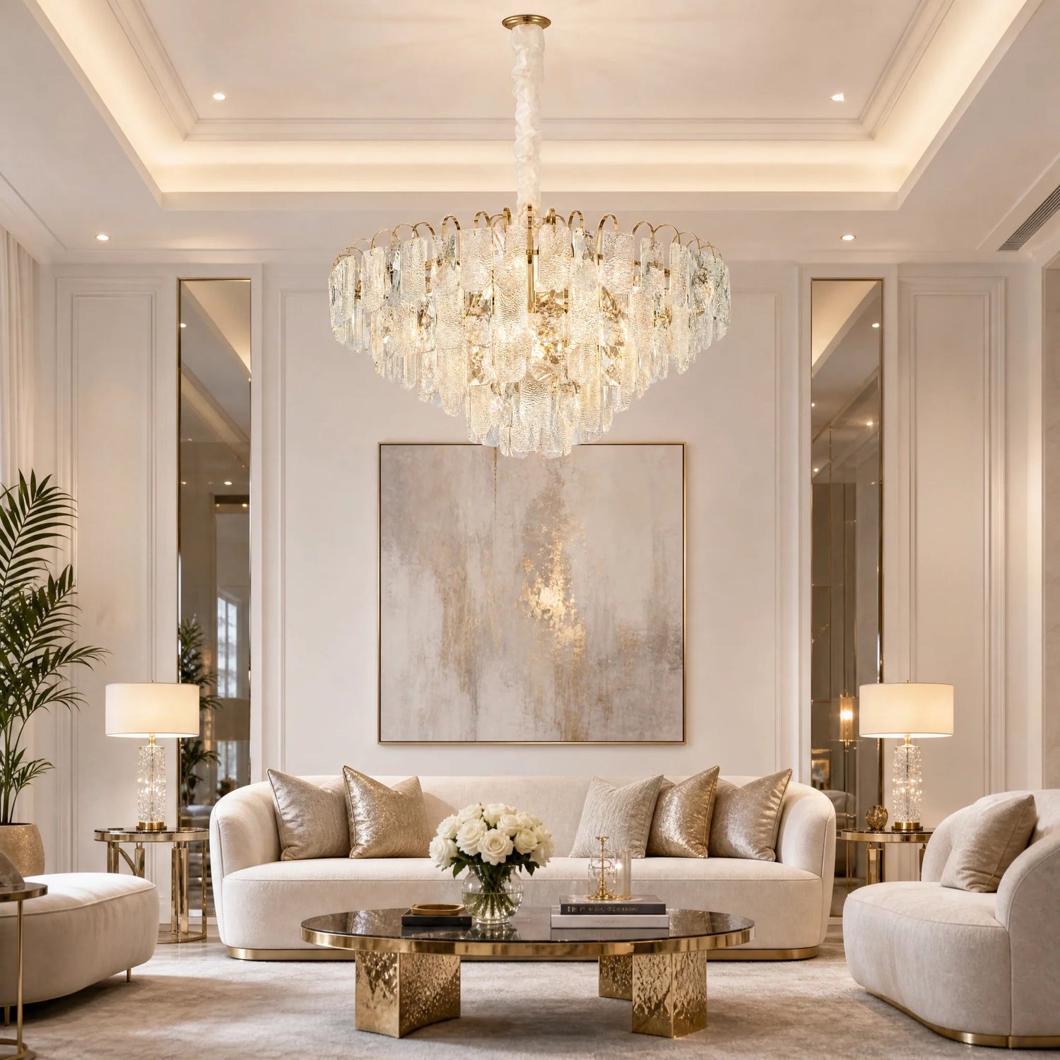 Madreperla Crystal Crown Chandelier