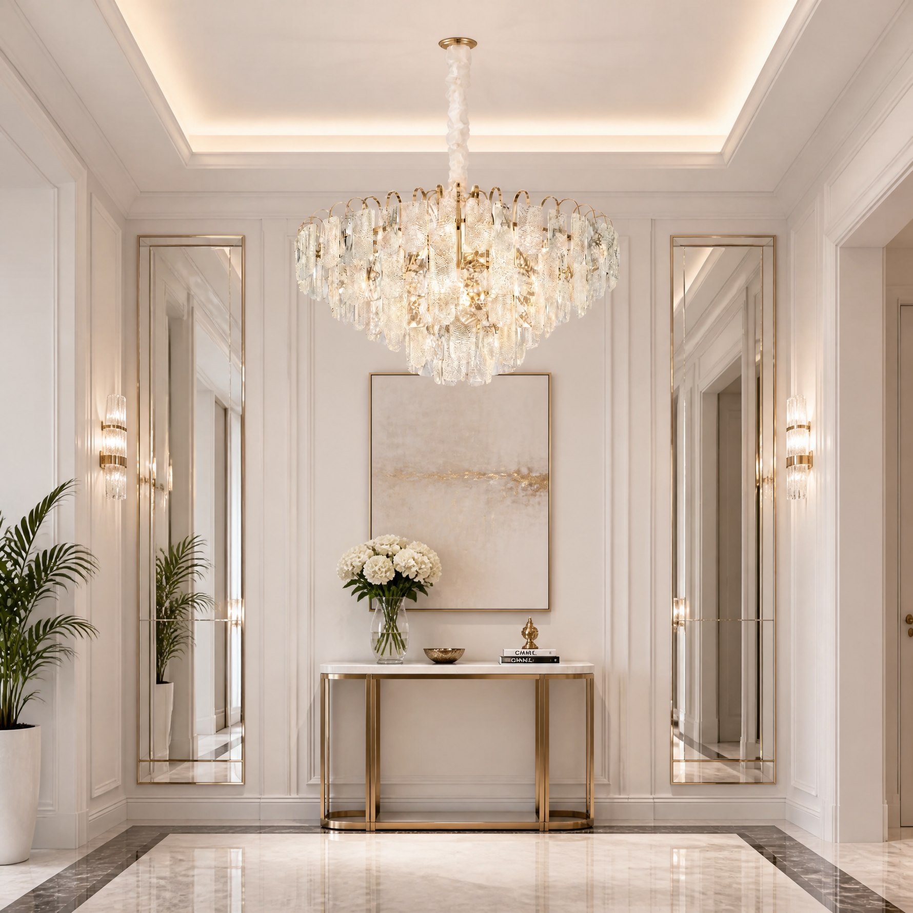 Madreperla Crystal Crown Chandelier