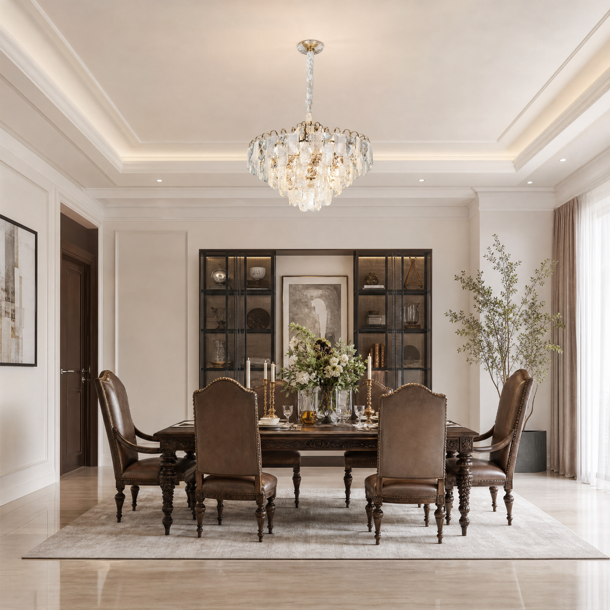 Madreperla Crystal Crown Chandelier