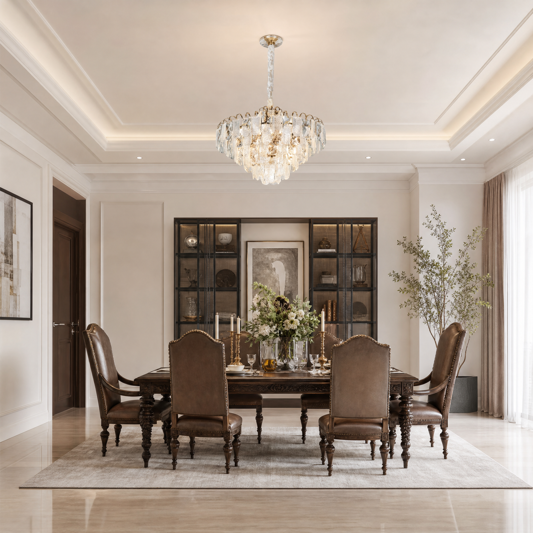 Madreperla Crystal Crown Chandelier