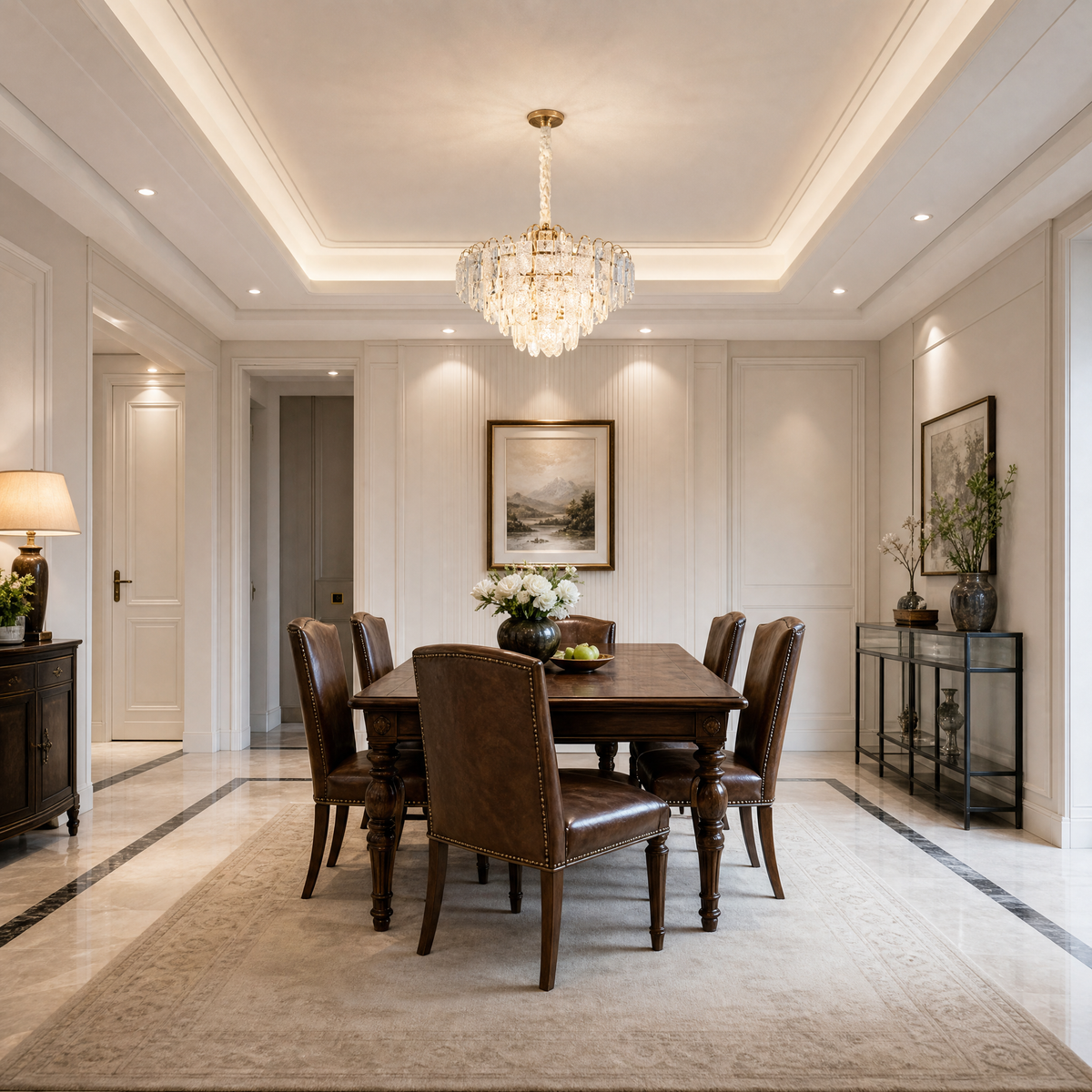Madreperla Crystal Crown Chandelier