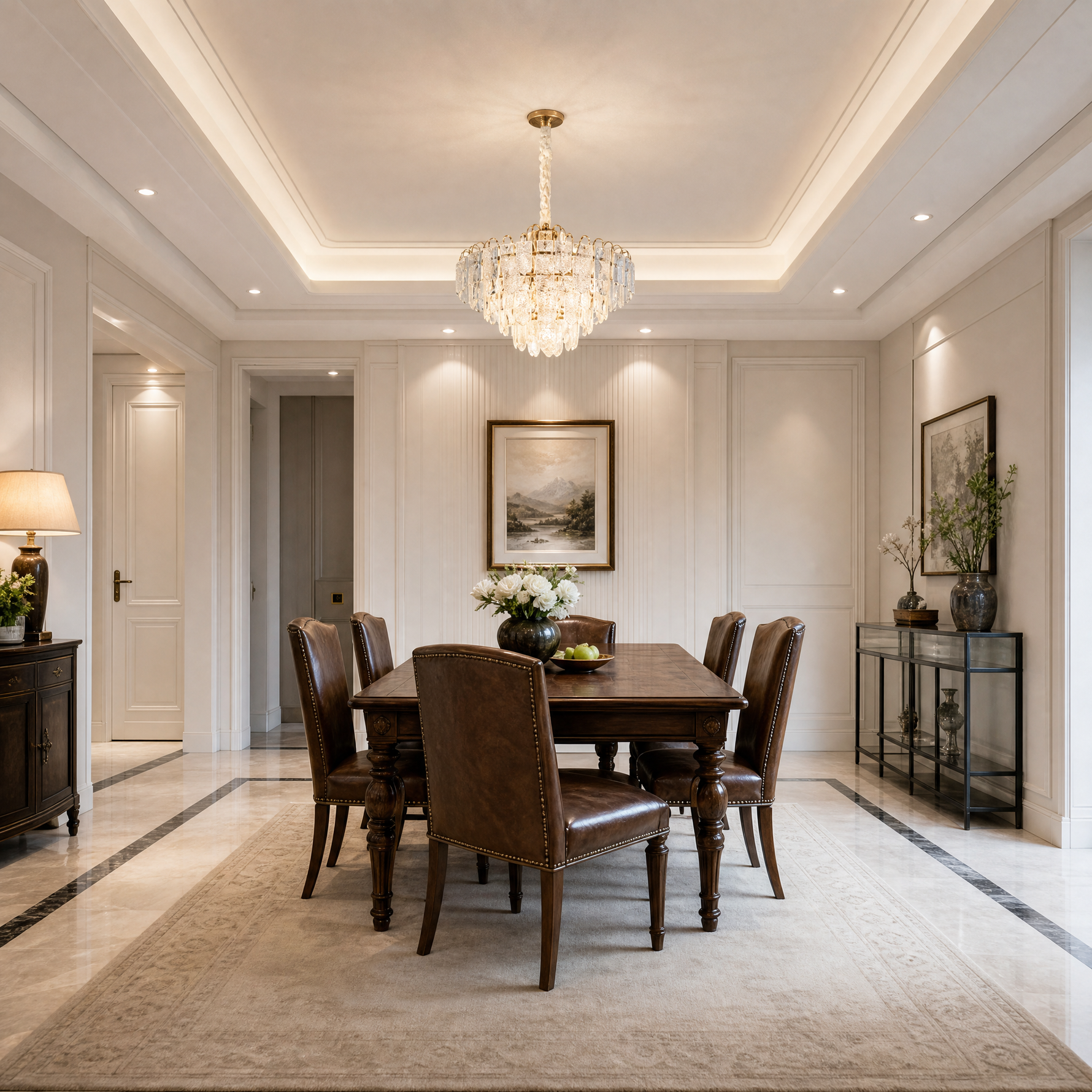 Madreperla Crystal Crown Chandelier