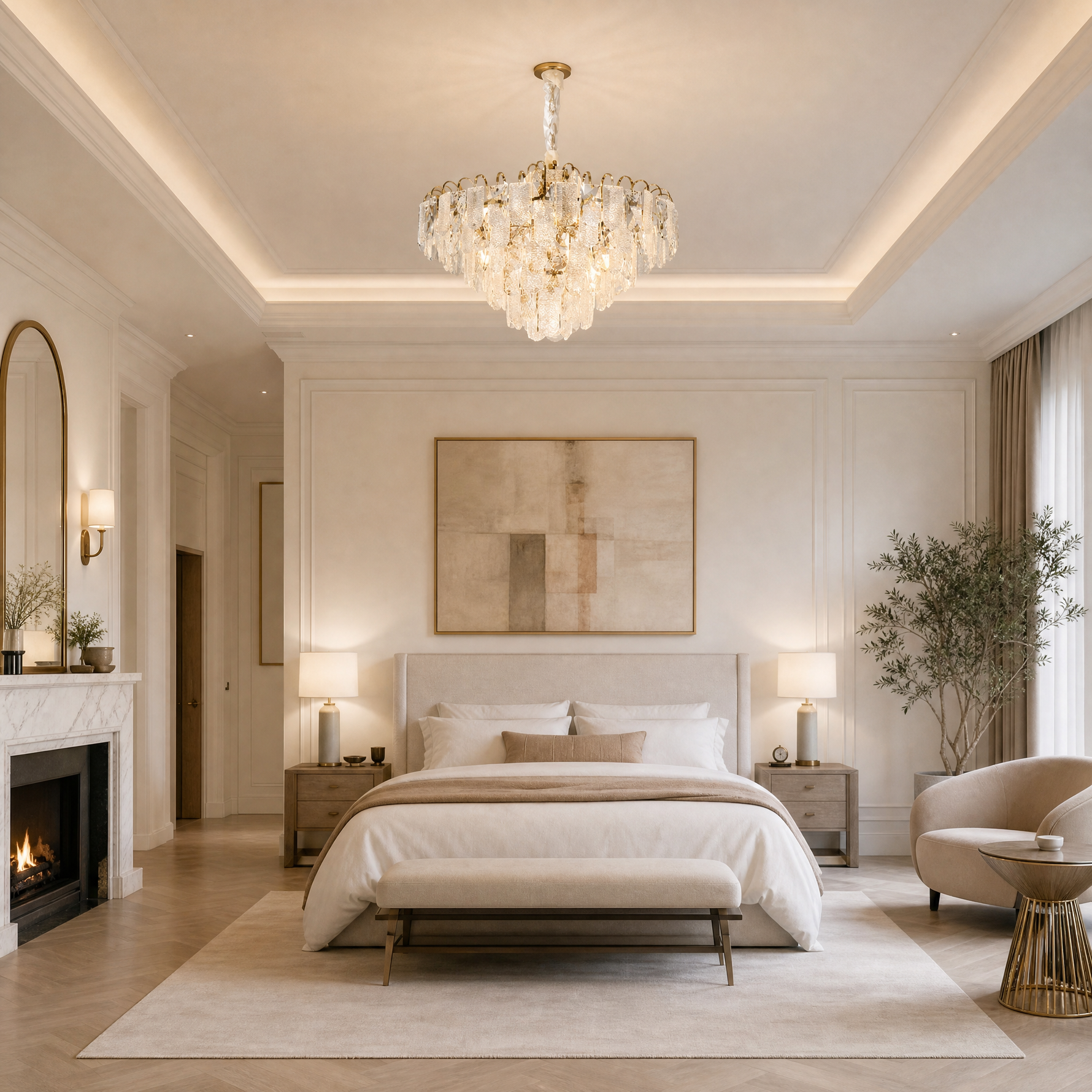 Madreperla Crystal Crown Chandelier