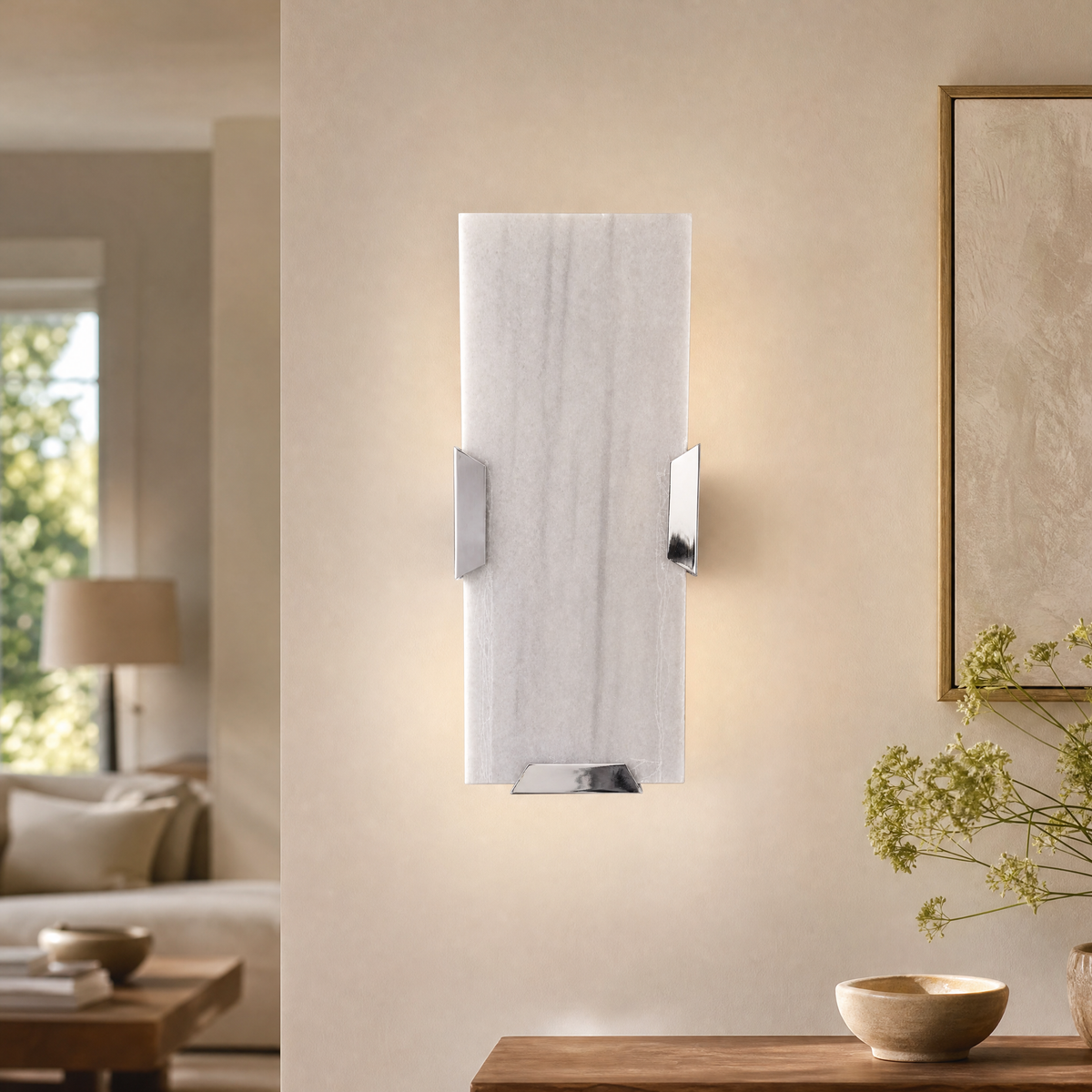 Majestone Clip Stone Panel Wall Sconce