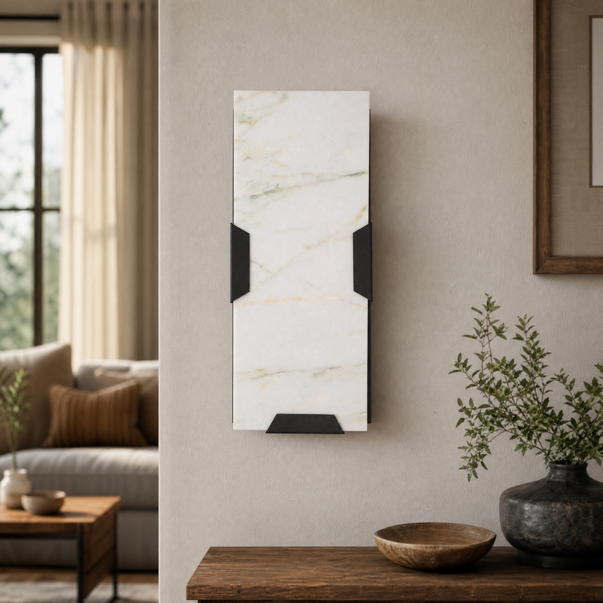 Majestone Clip Stone Panel Wall Sconce