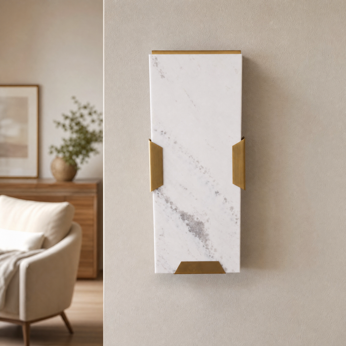 Majestone Clip Stone Panel Wall Sconce
