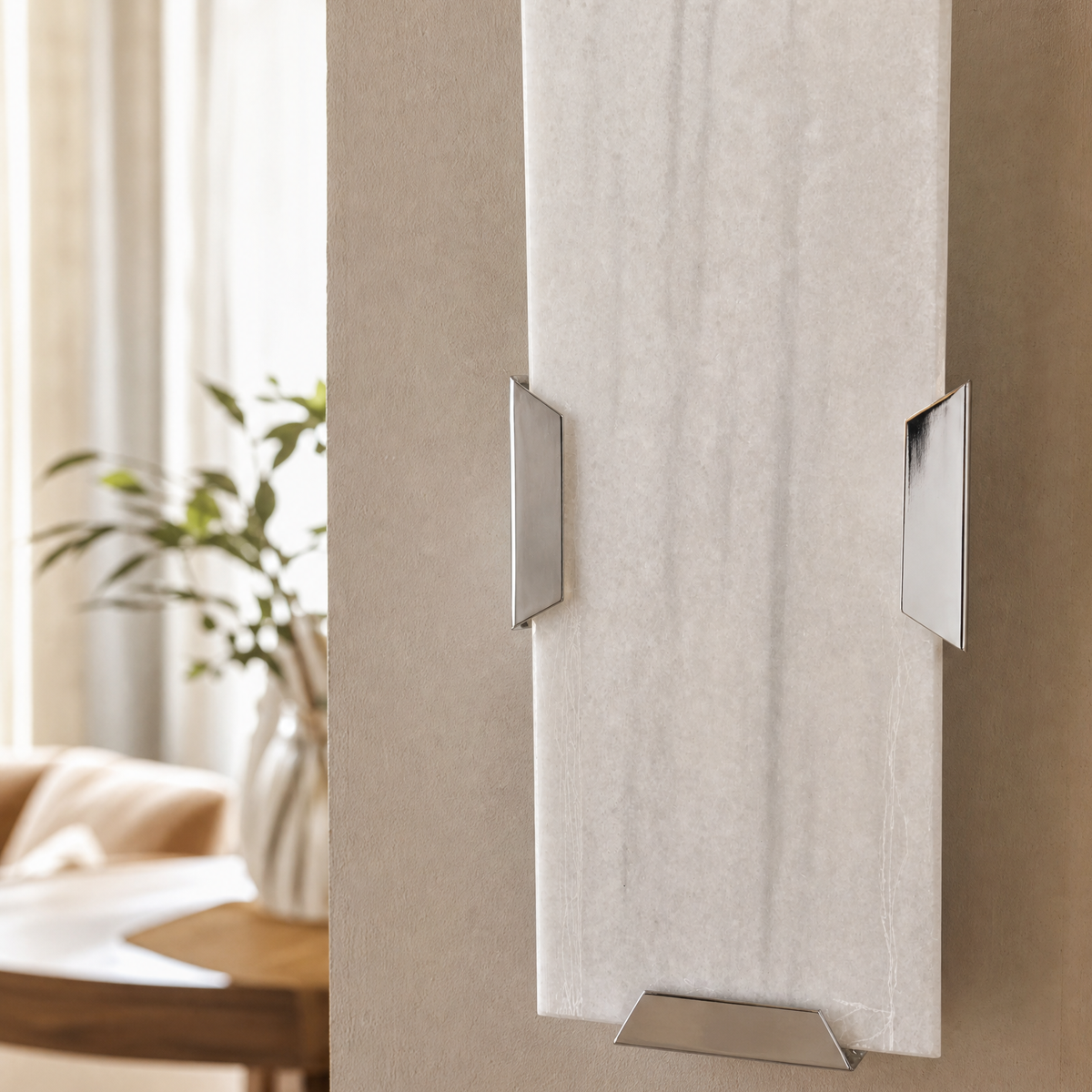 Majestone Clip Stone Panel Wall Sconce