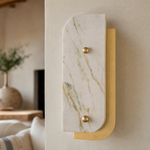 Majestone Curved Stone Panel Wall Sconce