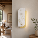 Majestone Curved Stone Panel Wall Sconce