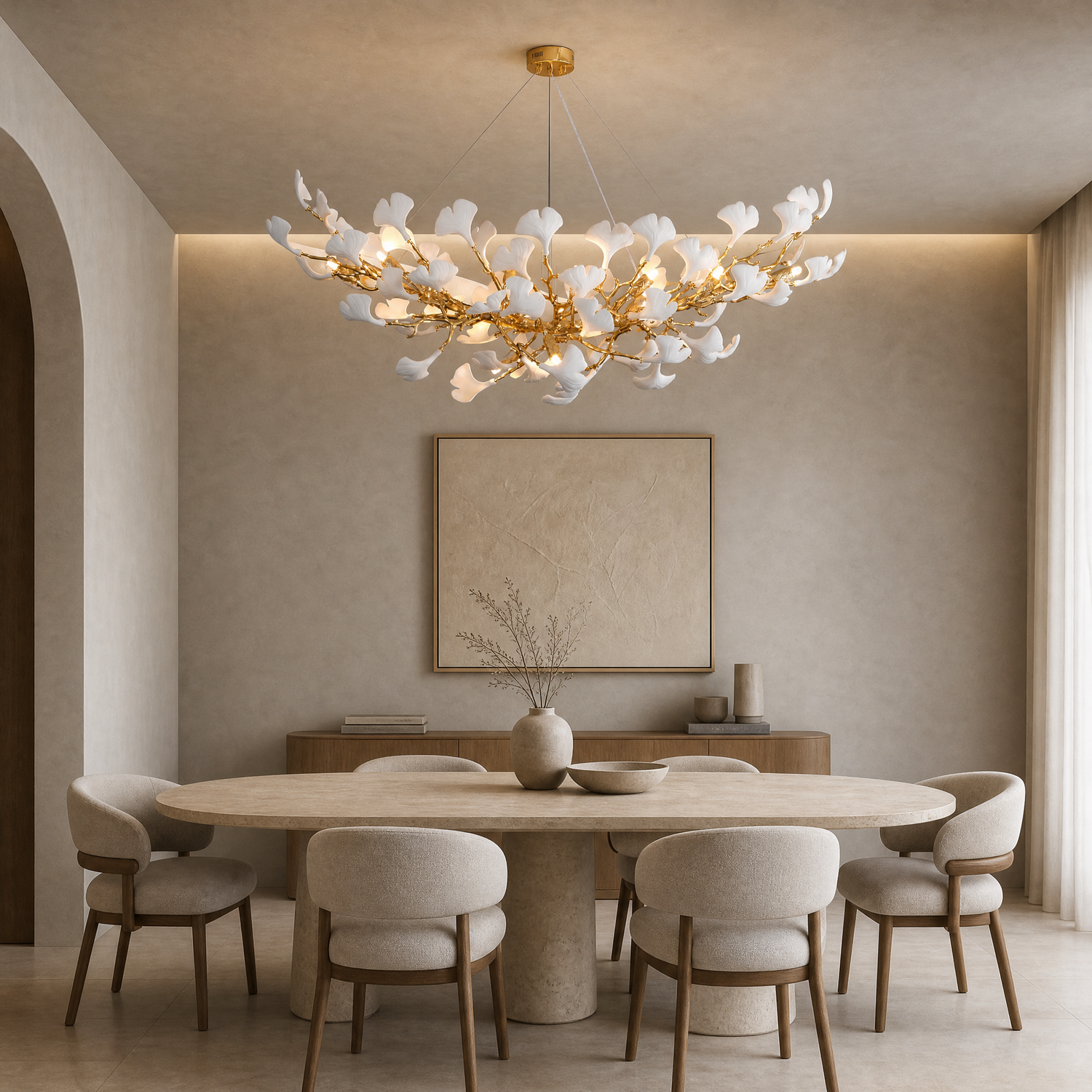 Marble Ball Pendant Light - Copper Color