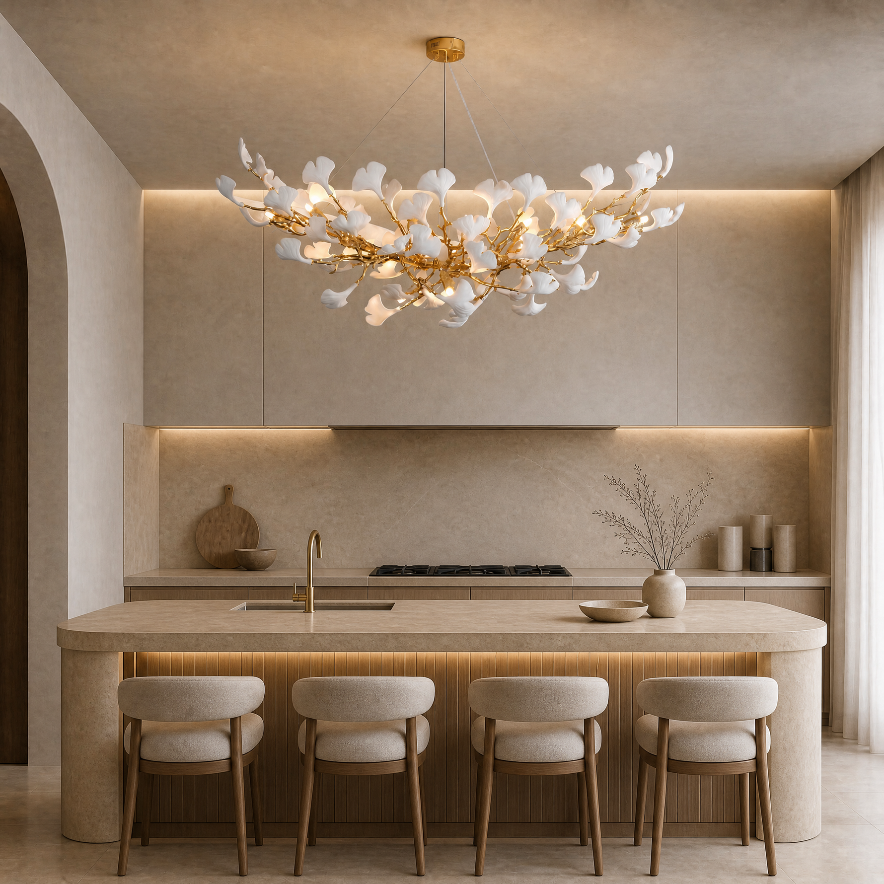 Marble Ball Pendant Light - Copper Color