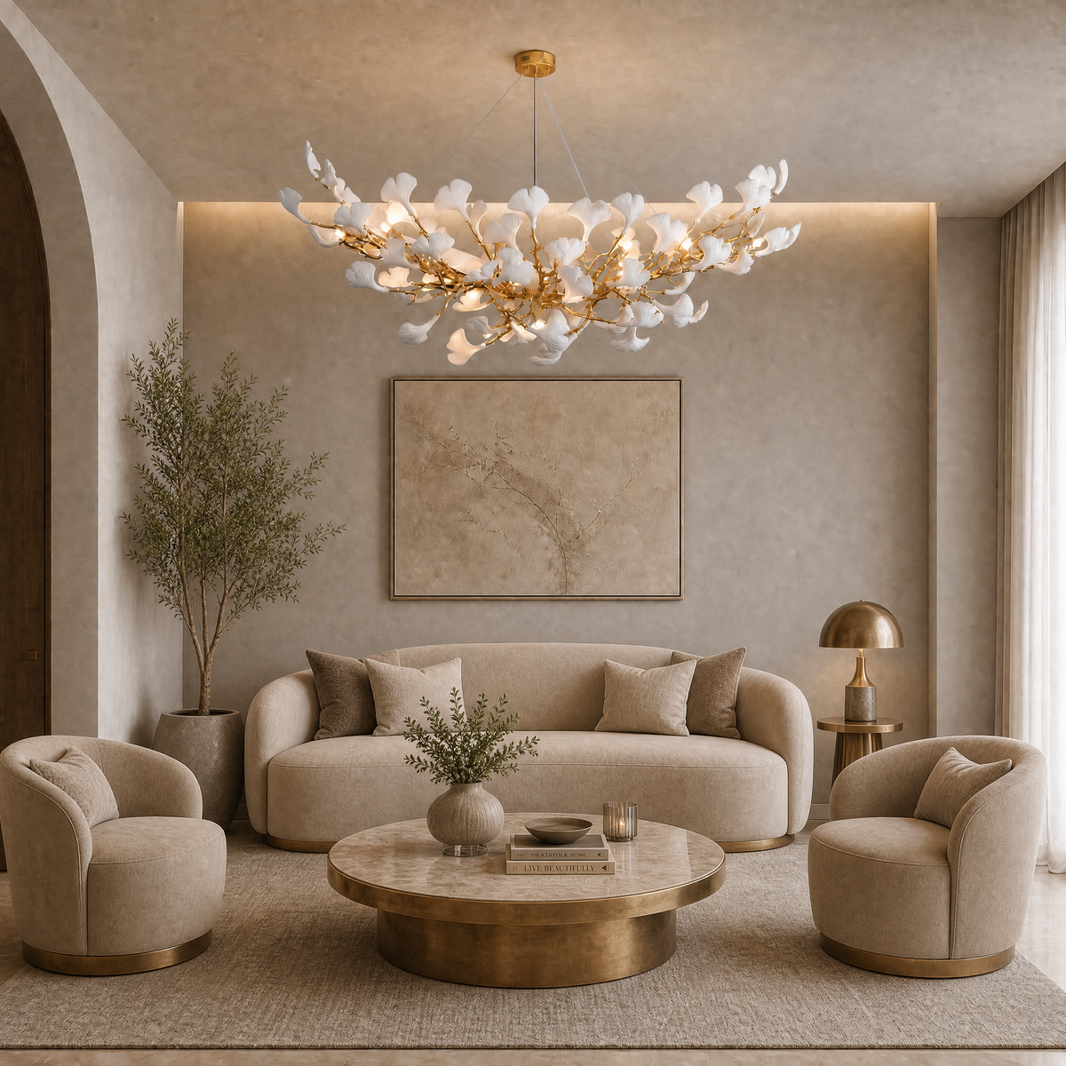 Marble Ball Pendant Light - Copper Color