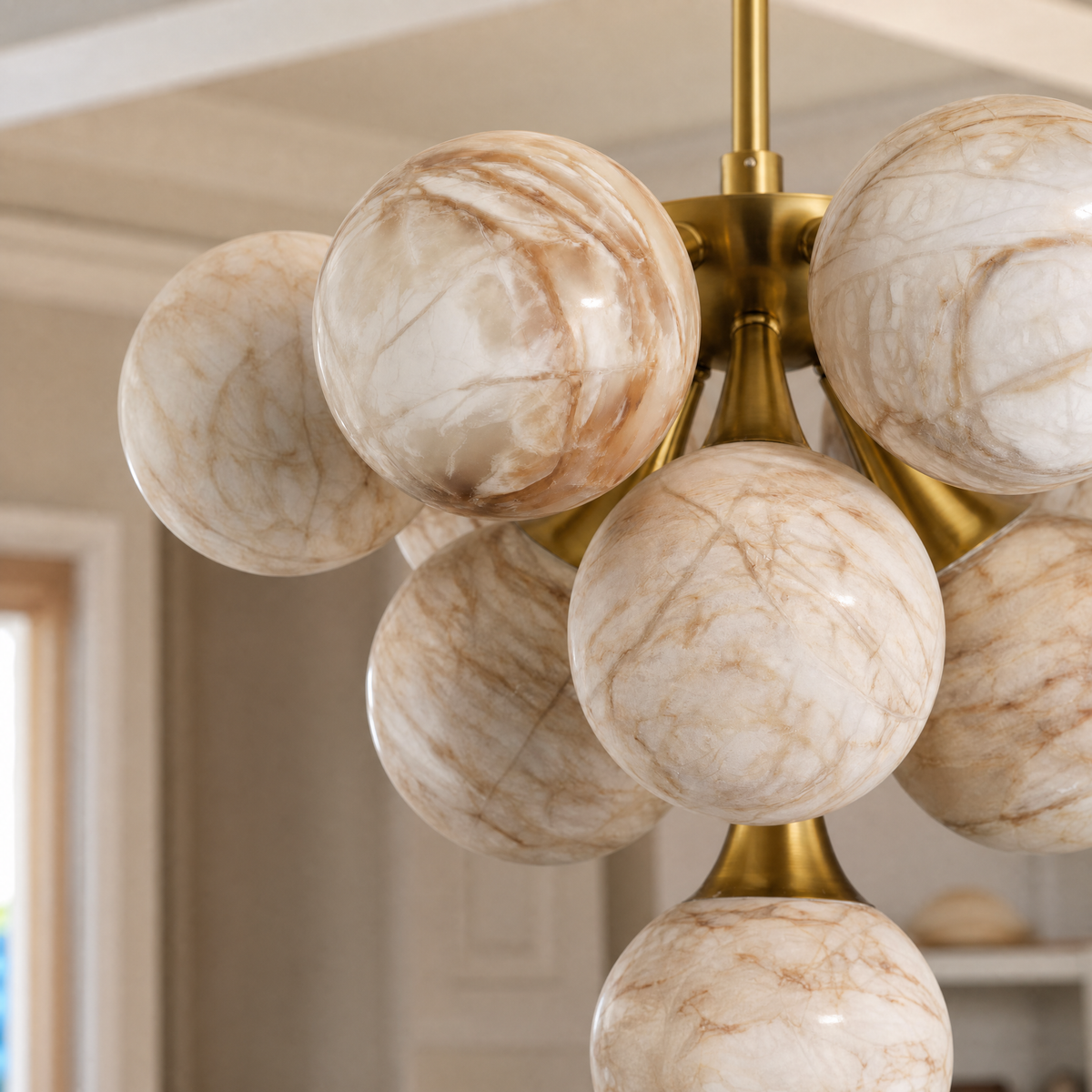 Marble Ball Triangle Circle Hanger - Copper Color