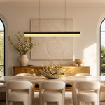 Marble Linear Dining Pendant 1200 - Matte Black