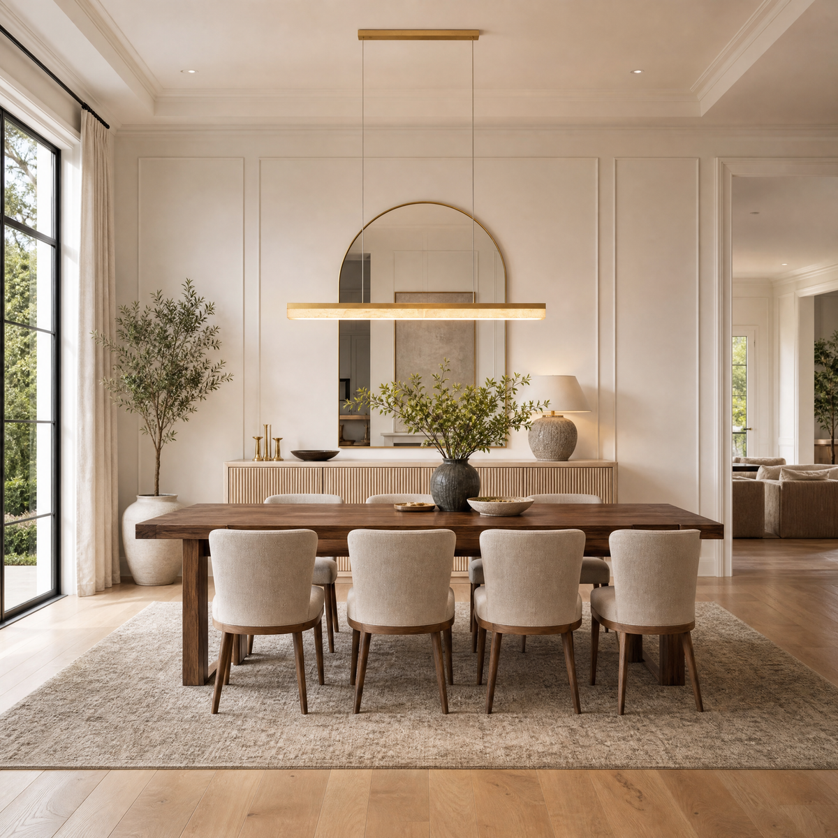 Marble Linear Dining Pendant 1500 - Copper