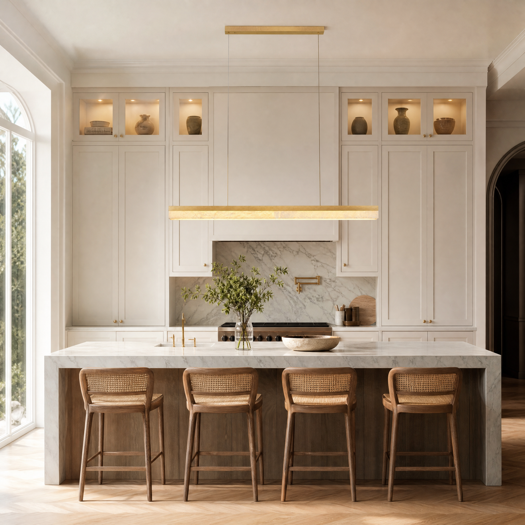 Marble Linear Dining Pendant 1500 - Copper
