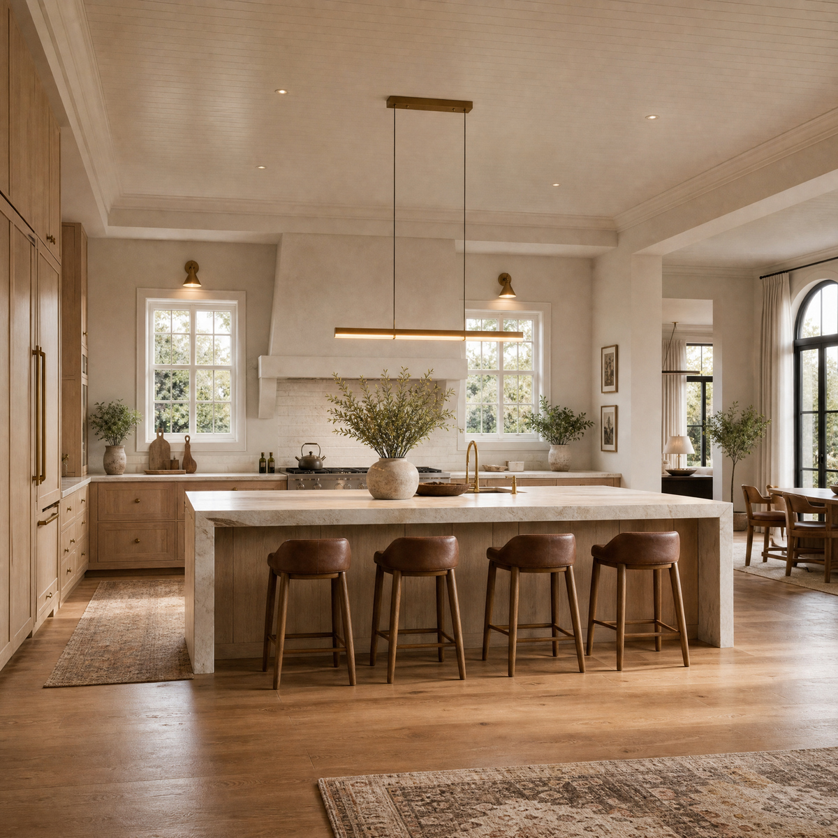 Marble Linear Dining Pendant 1500 - Copper