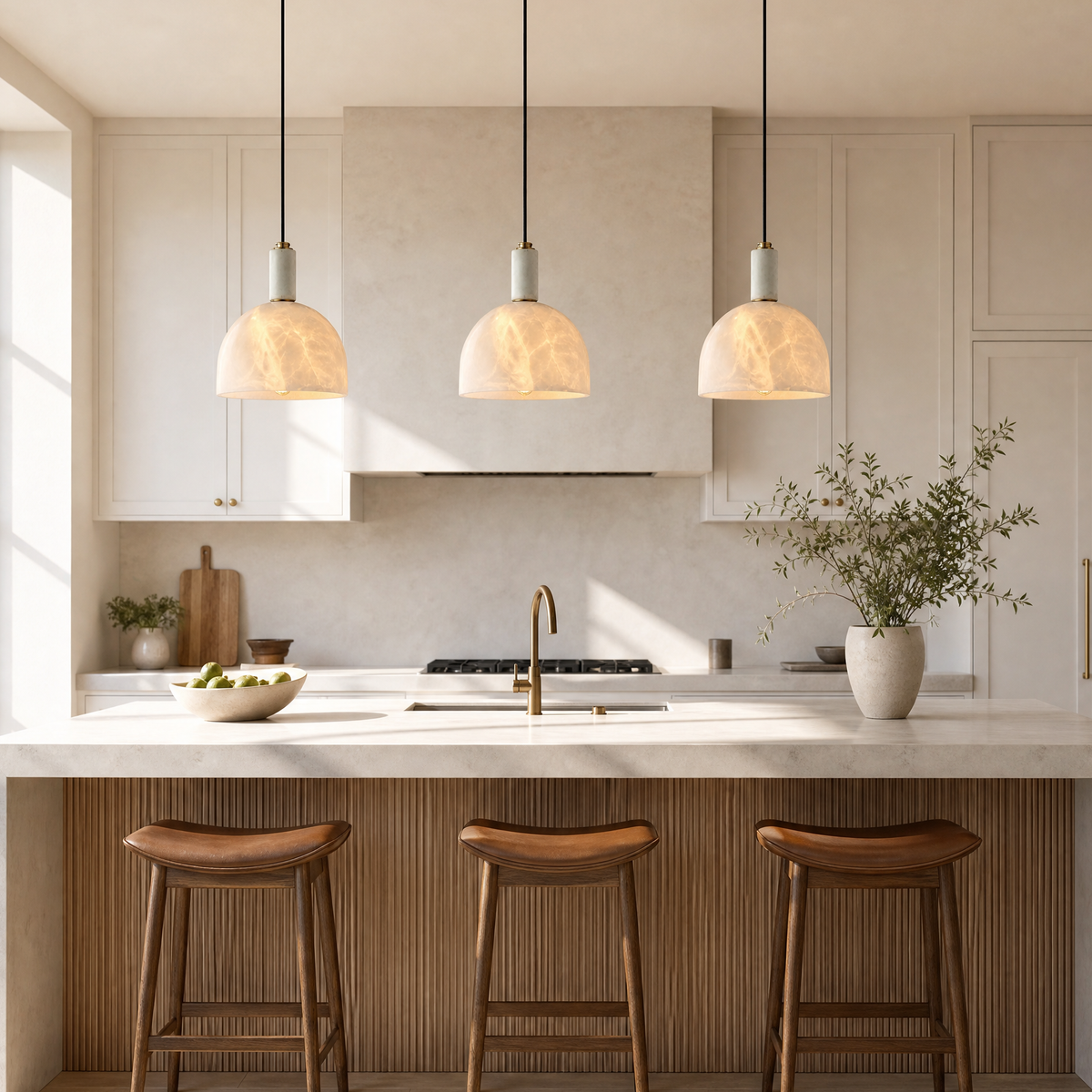 Marble Shade Pendant - Antique Copper