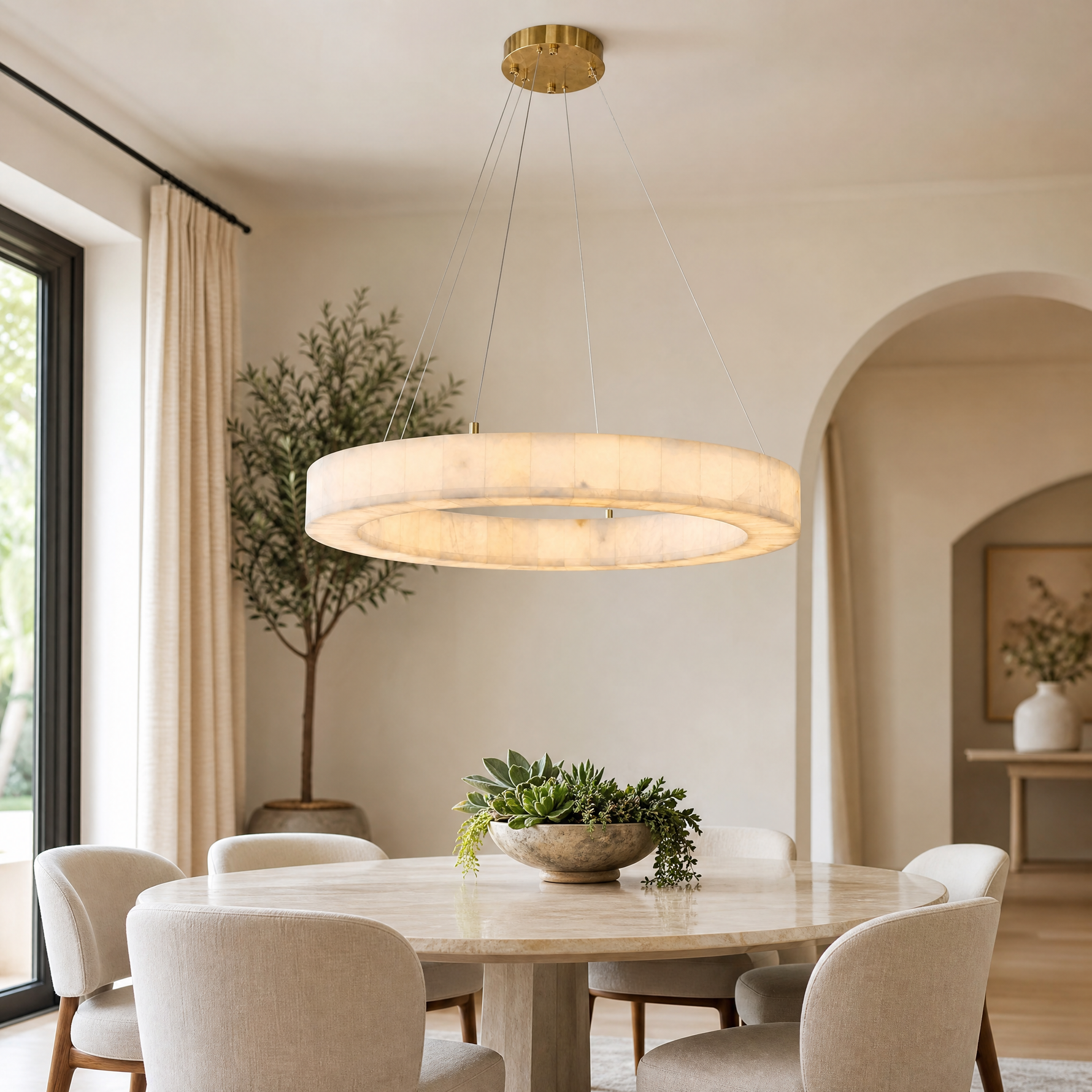 Marble Square Large Ring Chandelier 770 - Copper