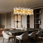 Marble Square Large Ring Pendant Light-770 - Nickel/Black (Two Bases)