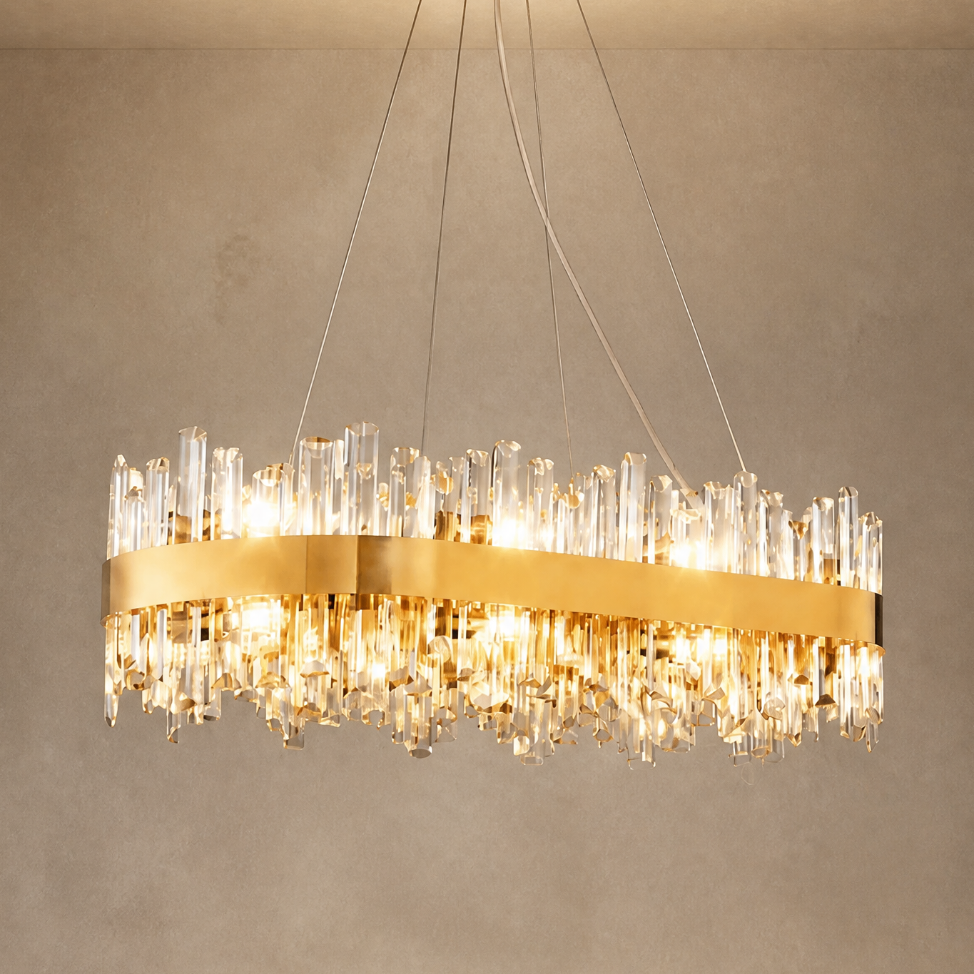 Marble Square Large Ring Pendant Light-770 - Nickel/Black (Two Bases)