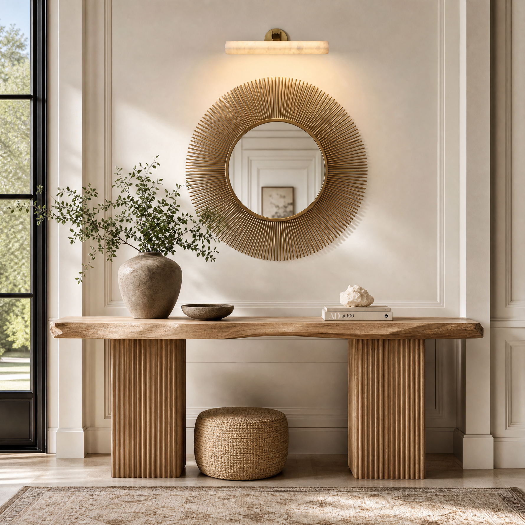 Marble Square Vanity Light 24 Inch - Gold