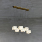 Elegant Alabaster Box Chandelier with LED or Edison Options
