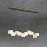 Elegant Alabaster Box Chandelier with LED or Edison Options