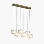 Elegant Alabaster Box Chandelier with LED or Edison Options