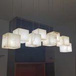 Elegant Alabaster Box Chandelier with LED or Edison Options