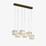 Elegant Alabaster Box Chandelier with LED or Edison Options