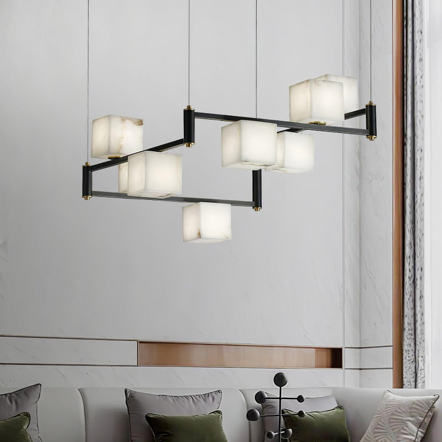 Alabaster Square Box Chandelier - YIOSI