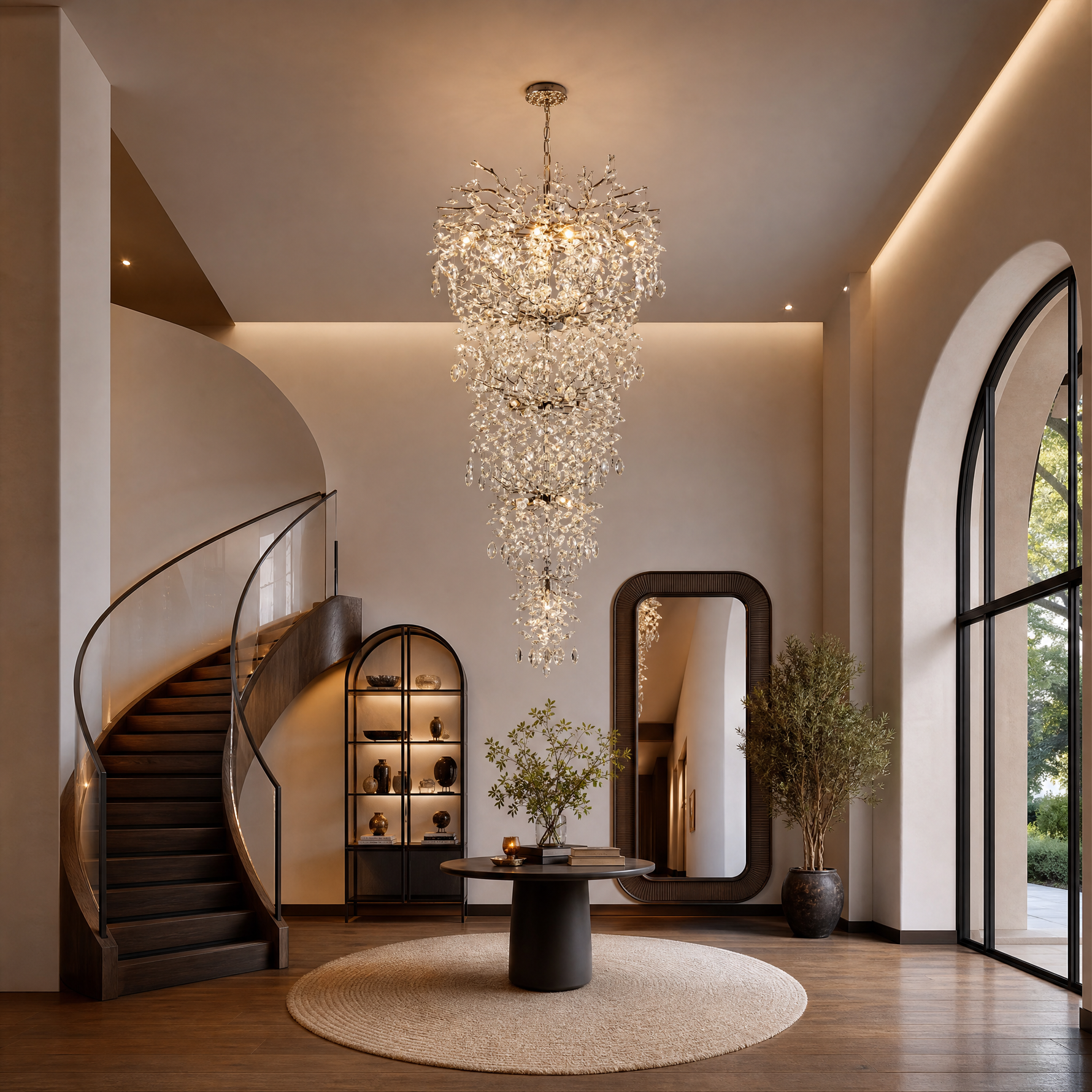 Marquise Branch Staircase Chandelier 760 - Silver