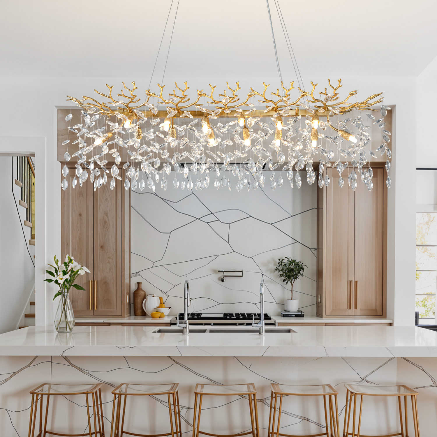 Marquise Branch Staircase Light - Gold 760