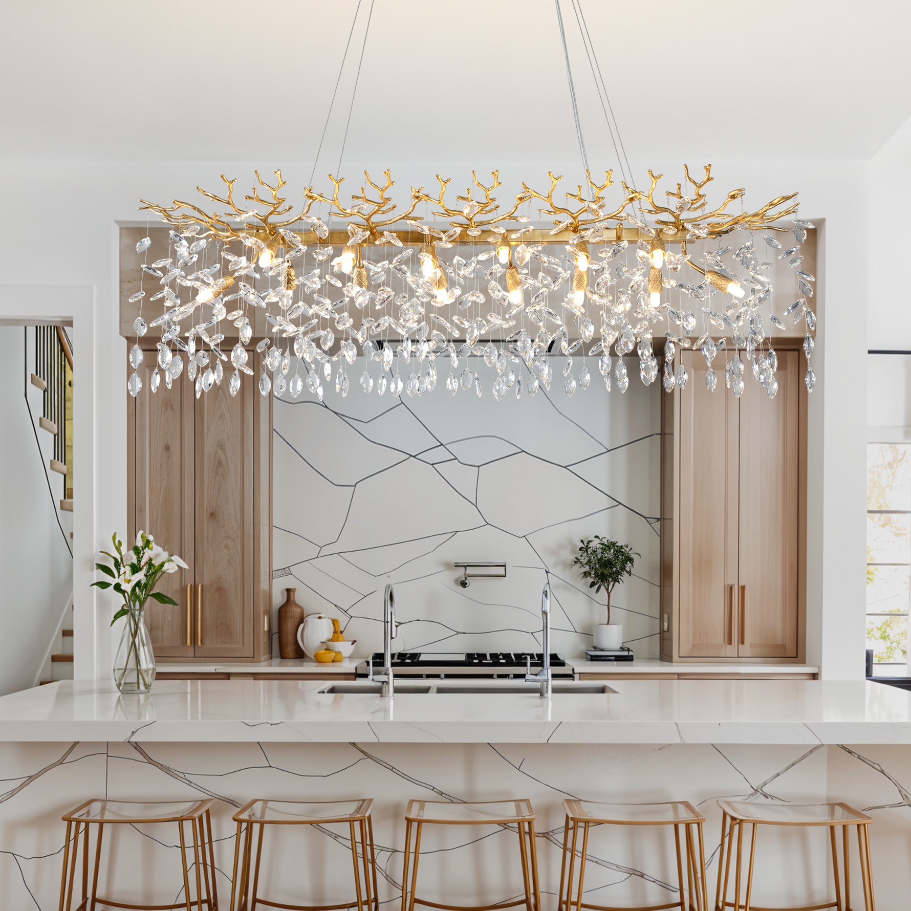 Marquise Branch Staircase Light - Gold 760