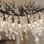 Marquise Curved Branch Linear Dining Pendant 1100 - Matte Black