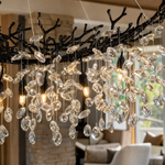 Marquise Curved Branch Linear Dining Pendant 1100 - Matte Black