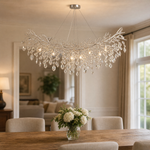 Marquise Curved Branch Linear Dining Pendant 1100 - Silver